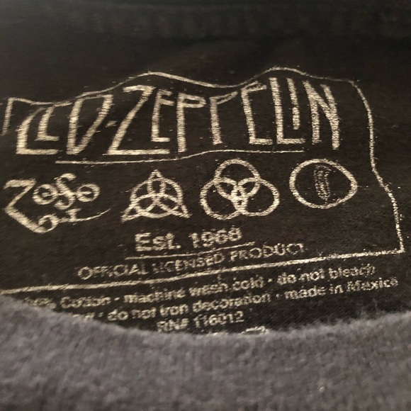 VTG 90’s Led Zeppelin Black Tee Rock Band Shirt Size S - Picture 3 of 5